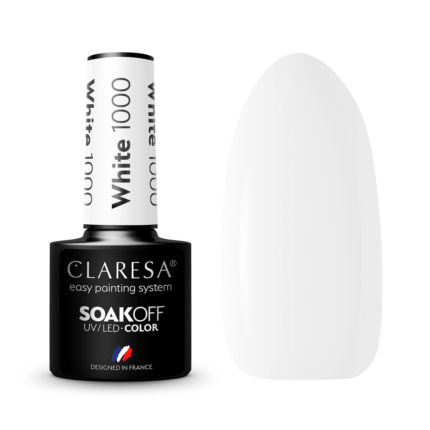 CLARESA Vernis semi permanent WHITE 1000 -5g