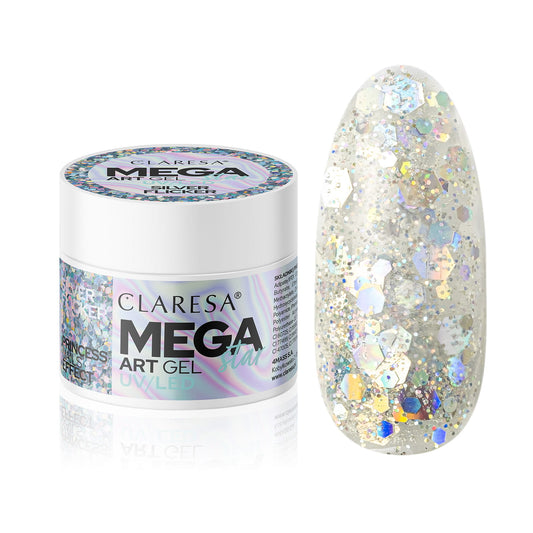 CLARESA GEL DÉCORATIF MEGASTAR SILVER 10G