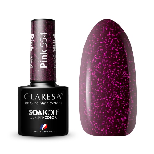 CLARESA Vernis semi permanent PINK 554 -5g