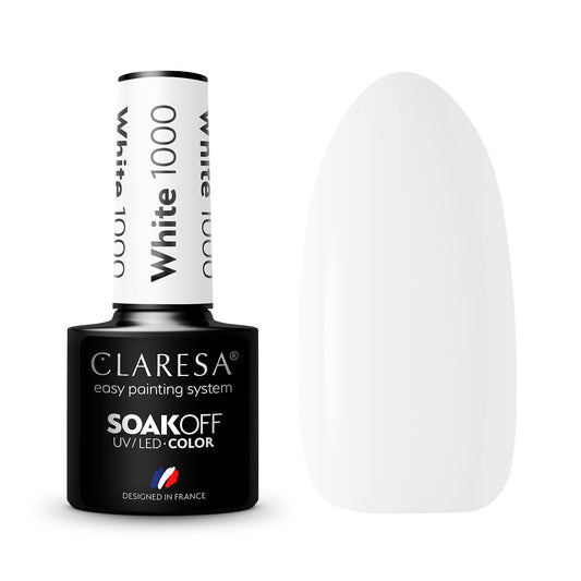 CLARESA Vernis semi permanent WHITE 1000 -5g