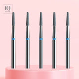 Pack 5 Fraises Diamant Grain Bleu - Forme conique extrémité arrondie 2.1 mm