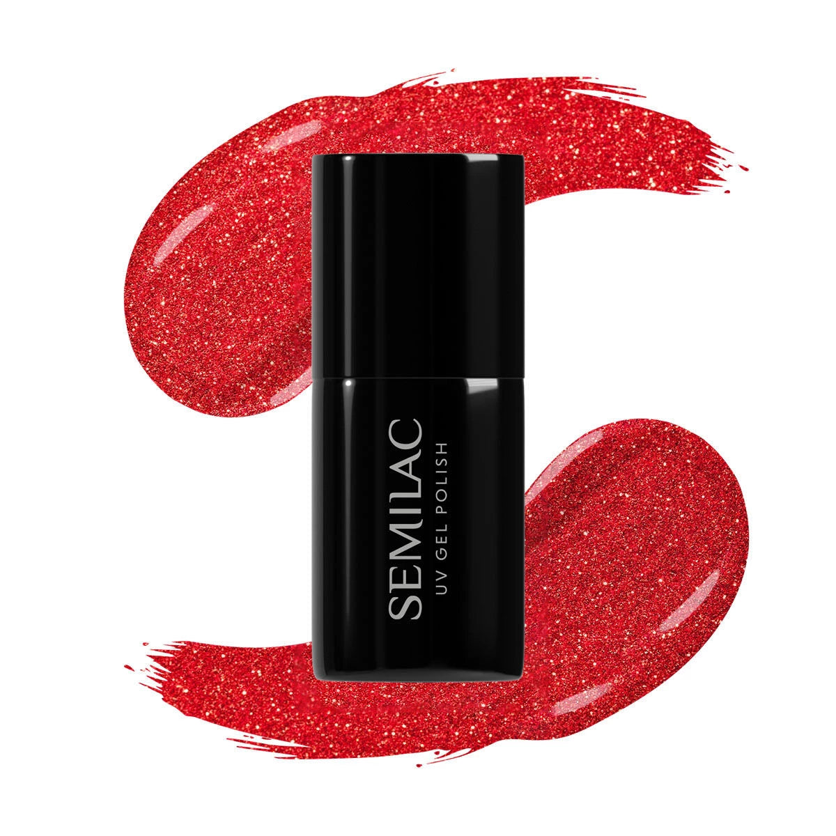 Vernis semi permanent 346  Chic Red Glitter 7ml